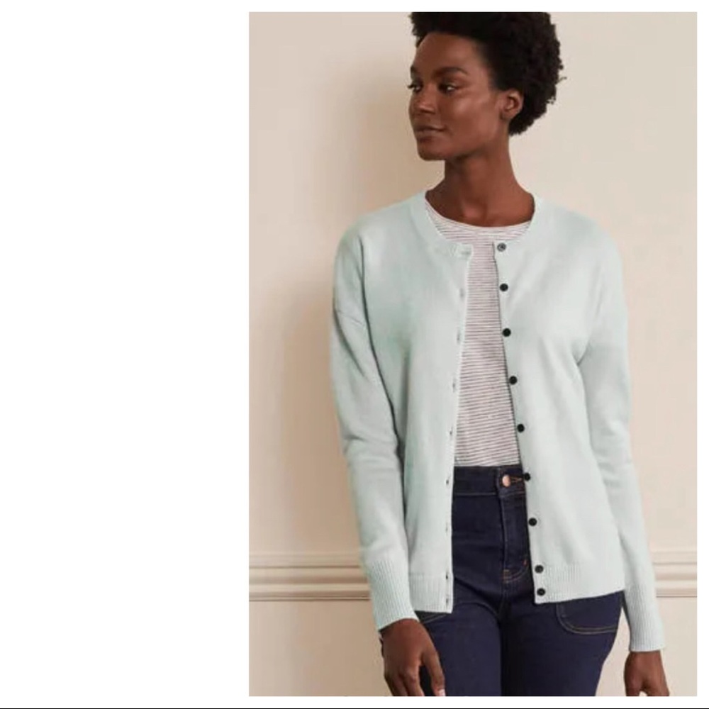 Boden Green Cashmere Cardigan M